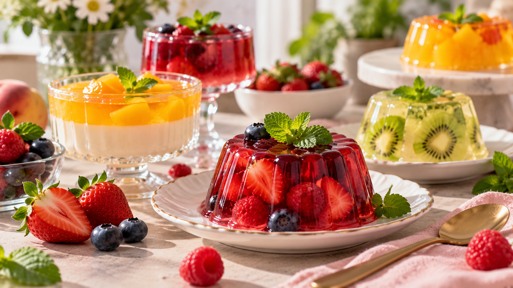 Желейний десерт у 2026 році - шість сучасних рецептів фруктового, вершкового та багатошарового желе в прозорих склянках